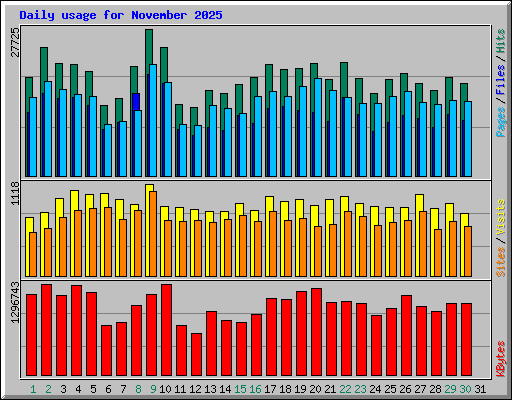 Daily usage for November 2025