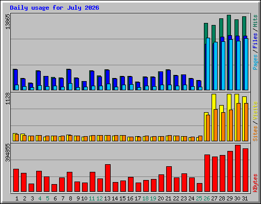Daily usage for July 2026