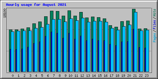 Hourly usage for August 2021