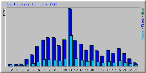 Hourly usage for June 2026